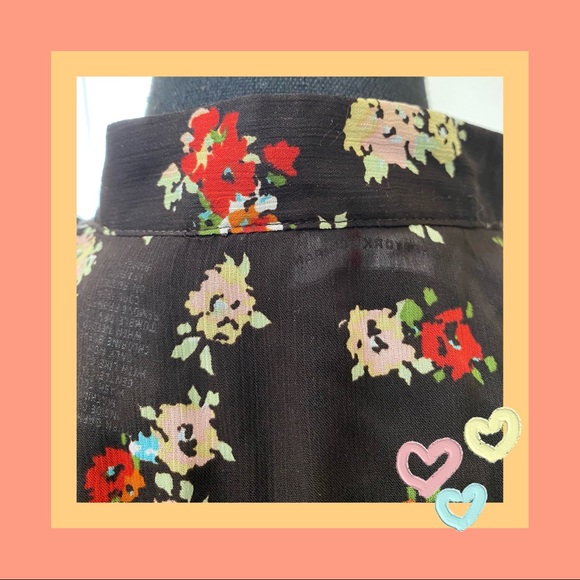 size m black floral ruffle sleeve top ! - Picture 5 of 6